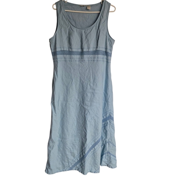 J. Jill Dresses & Skirts - J Jill Linen Maxi Dress Blue Sleeveless  Size 14 Petite Women's